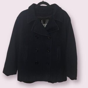 J percy vintage classic womens merino wool double breasted pea coat size 14